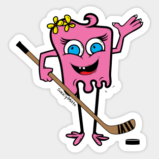 Girls Hockey Monster Pink Sticker